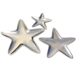 Set‎ Of 3 Asymmetrical Star Shaped Aluminum Metal Decorative Tray Made In India